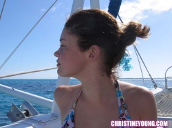Christine Young wet in sea