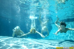 Malena Morgan, Hayden Hawkens, Sienna Splash and Sammie Rhodes in pool