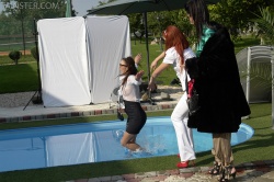Nessa Devil, Kety Pearl and Donna Joe in pool