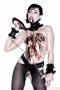 Forever Vamp Andy San Dimas wet with chocolate sauce