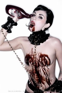 Forever Vamp Andy San Dimas wet with chocolate sauce