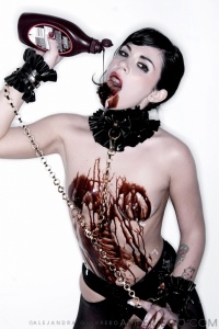 Forever Vamp Andy San Dimas wet with chocolate sauce