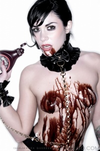 Forever Vamp Andy San Dimas wet with chocolate sauce
